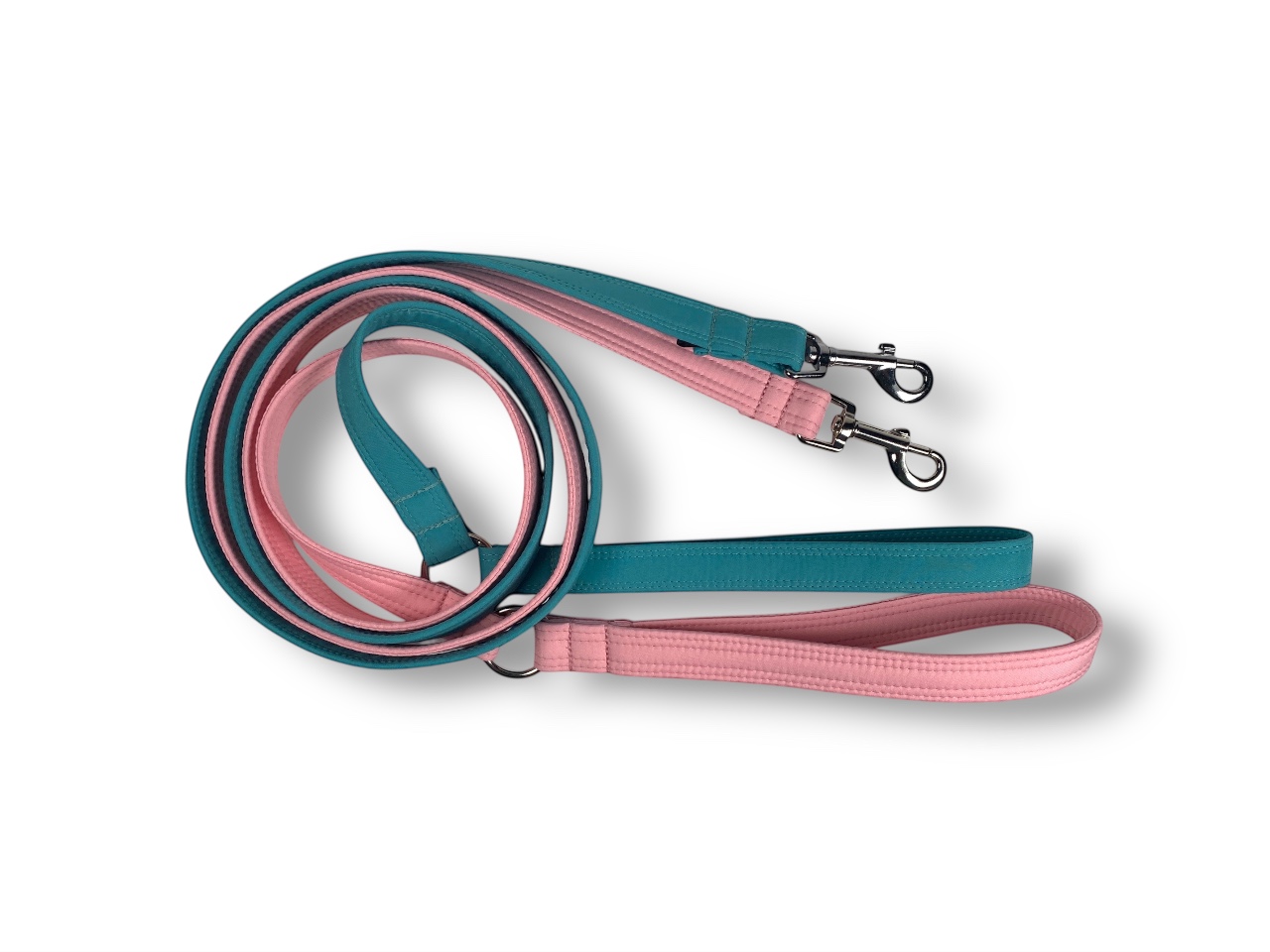 Vodítko pro chrta, softshell, růžová/mátová, MujChrt