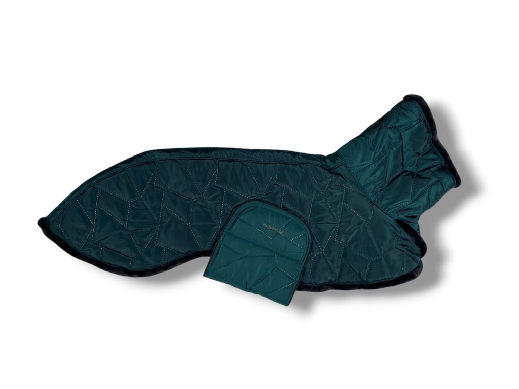 Zimní bunda pro chrta Aljaška DeLUX, lesní zelená, španělský galgo, greyhound, saluki a další