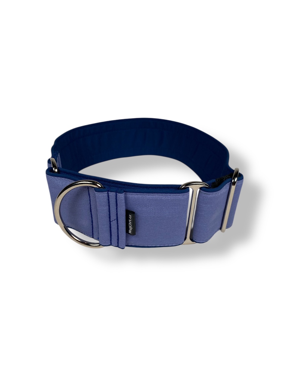 Obojek pro chrta, martingale, modrá, jednobarevná, MujChrt.cz