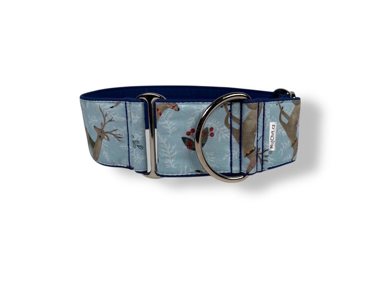 Obojek pro chrta, martingale, Jelínci, modrá, MujChrt.cz