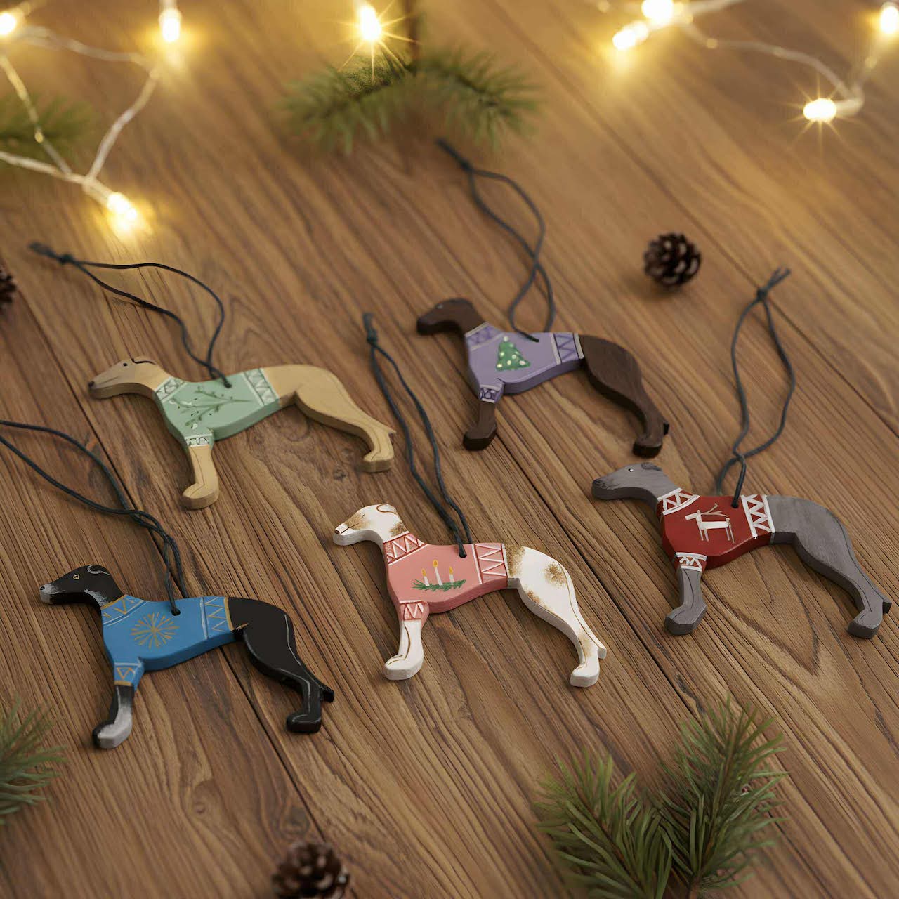 Sada vánočních ozdob chrtů, MujChrt.cz