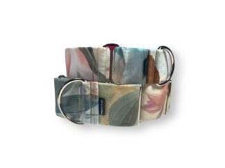 Obojky martingale, pro chrta, velur, Květy, petrolejová