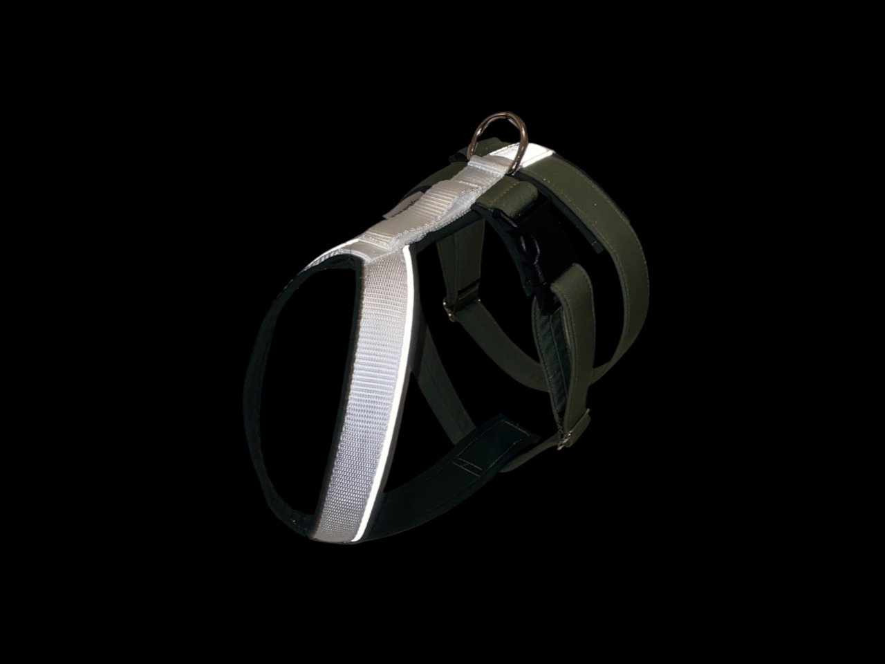 Odlehčený postroj pro chrta, kolekce LIGHT, bílá, reflex, MujChrt.cz